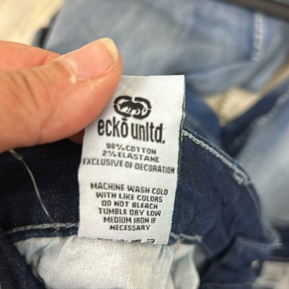 Ecko Unltd Men’s 42 Athletic Fit Light Wash Y2K Skater Grunge Denim Jeans NEW - Picture 8 of 8